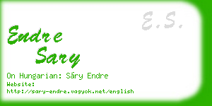 endre sary business card
