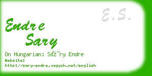 endre sary business card